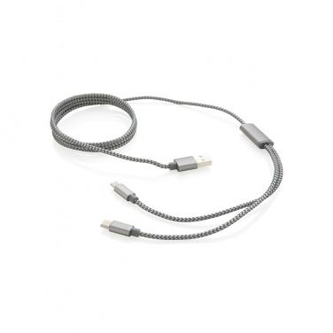 Logo trade promotional gifts image of: 3-in-1 braided cable