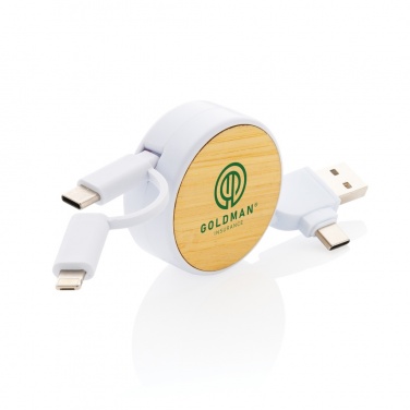 Logotrade promotional merchandise image of: RCS recycled plastic Ontario 6-in-1 retractable cable