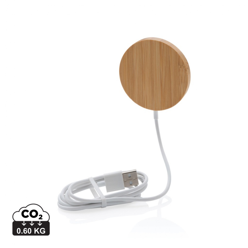 Logo trade promotional merchandise photo of: 10W bamboo magnetic wireless charger