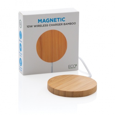 Logotrade promotional giveaway picture of: 10W bamboo magnetic wireless charger