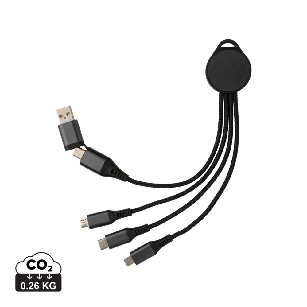 Logo trade advertising products image of: Terra RCS recycled aluminium 6-in-1 charging cable