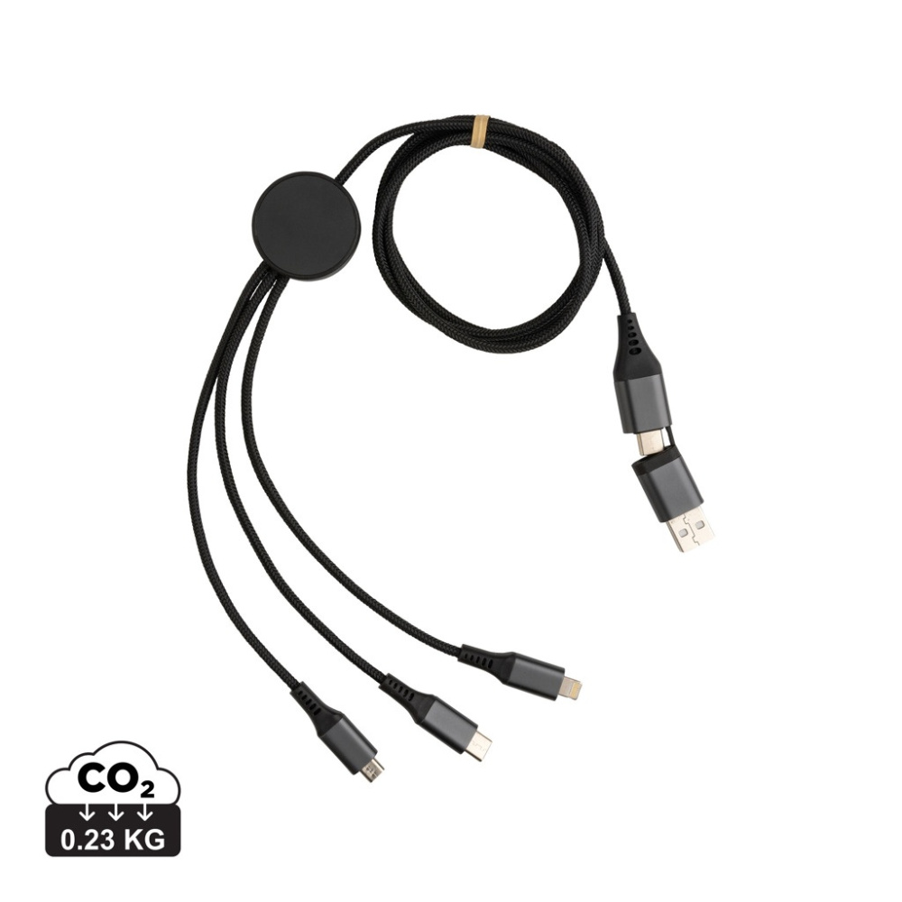Logotrade business gift image of: Terra RCS recycled aluminium 120cm 6-in-1 cable