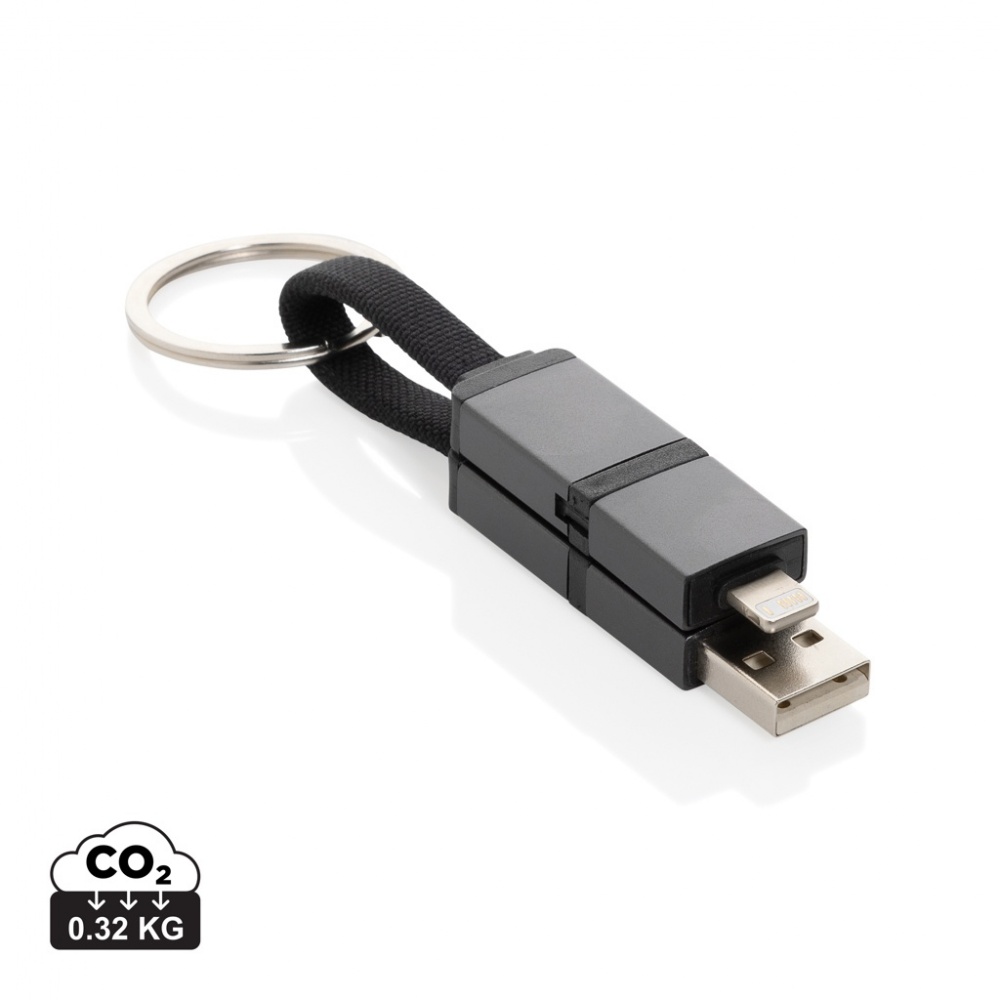 Logotrade promotional product picture of: Terra recycled aluminum 4 in 1 60W fast charging cable