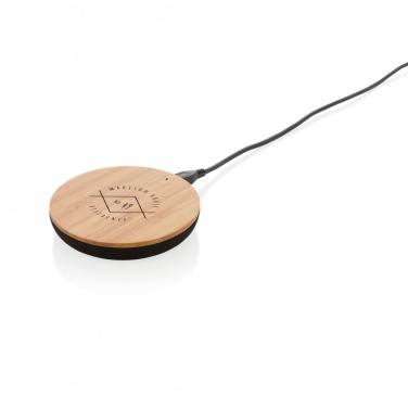 Logo trade corporate gifts image of: Bamboo X 5W wireless charger