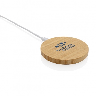 Logotrade advertising products photo of: Bamboo 15W wireless charger