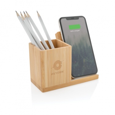 Logotrade corporate gift image of: Calgary bamboo 10W wireless charger