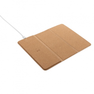 Logotrade promotional merchandise photo of: 10W wireless charging cork mousepad and stand