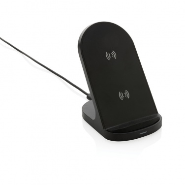 Logo trade business gifts image of: RCS recycled plastic double coil wireless stand 15W