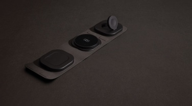 Logotrade promotional product picture of: Swiss Peak RCS rplastic 3-in-1 wireless 15W travel charger