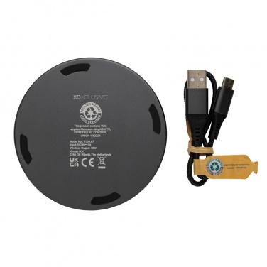 Logo trade promotional products image of: Terra RCS recycled aluminium 10W wireless charger