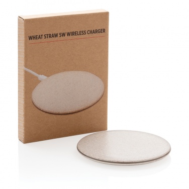Logo trade promotional merchandise photo of: 5W Wheat straw wireless charger