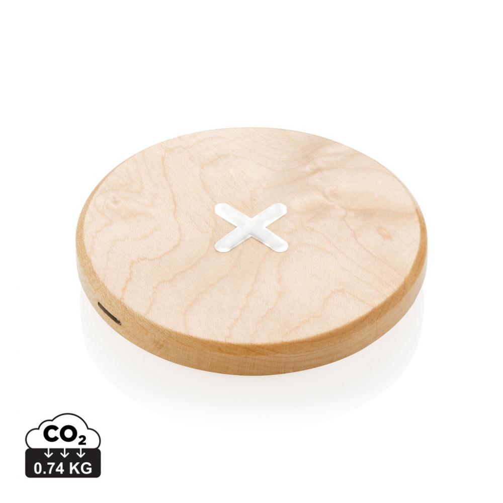 Logo trade corporate gifts image of: 5W wood wireless charger
