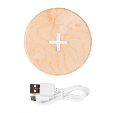 Logo trade business gift photo of: 5W wood wireless charger