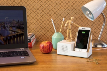 Logotrade advertising products photo of: Ontario 5W wireless charger with speaker