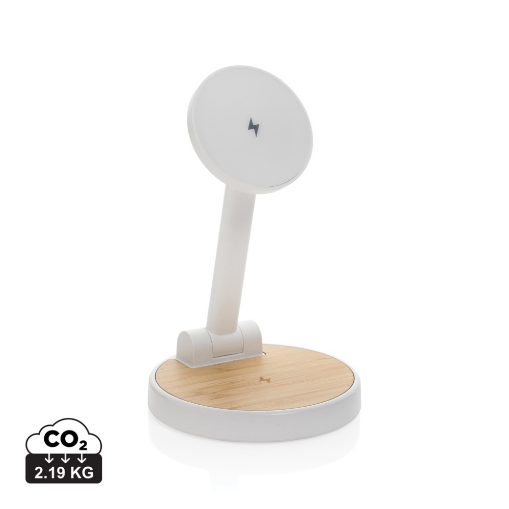 Logo trade promotional item photo of: Ontario RCS rplastic 15W magnetic charging 2 in 1 stand