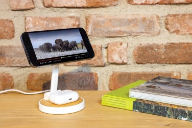 Logotrade promotional items photo of: Ontario RCS rplastic 15W magnetic charging 2 in 1 stand
