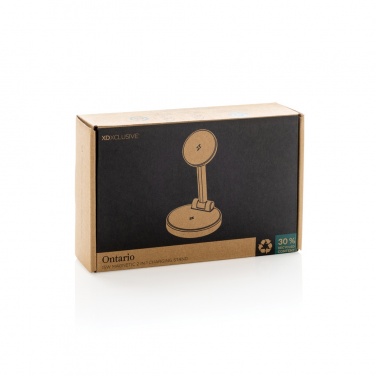 Logo trade advertising products picture of: Ontario RCS rplastic 15W magnetic charging 2 in 1 stand