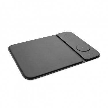 Logo trade advertising products image of: Swiss peak RCS recycled PU 15W 3 in 1 charging mousepad