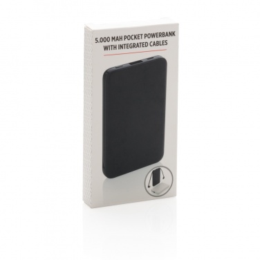 Logotrade business gift image of: 5.000 mAh Pocket Powerbank with integrated cables