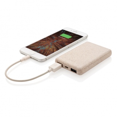 Logotrade business gift image of: Wheat Straw 5.000 mAh Pocket Powerbank