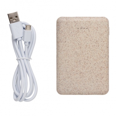 Logotrade promotional items photo of: Wheat Straw 5.000 mAh Pocket Powerbank
