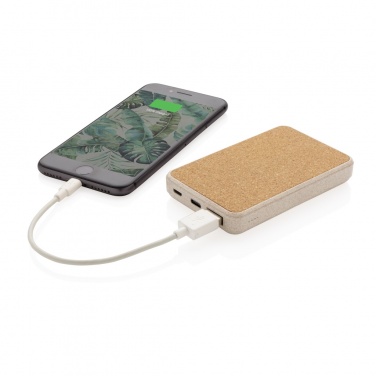 Logotrade promotional giveaway image of: Cork and Wheat 5.000 mAh pocket powerbank