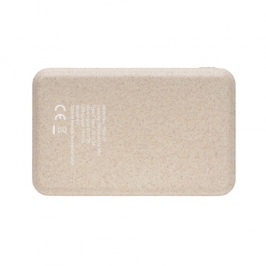 Logo trade business gift photo of: Cork and Wheat 5.000 mAh pocket powerbank