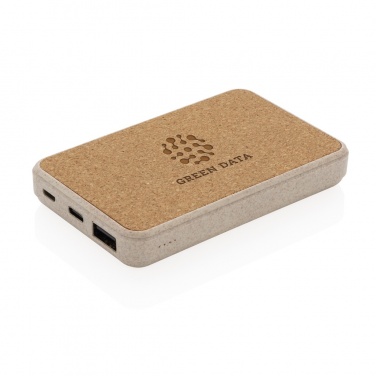 Logo trade corporate gift photo of: Cork and Wheat 5.000 mAh pocket powerbank