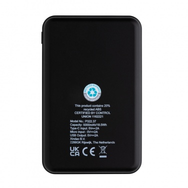 Logotrade advertising products photo of: RCS recycled plastic 5.000 mAh Powerbank