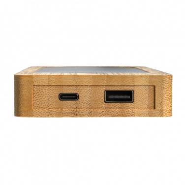 Logo trade promotional items image of: Sunwick 10.000 mAh Bamboo solar powerbank