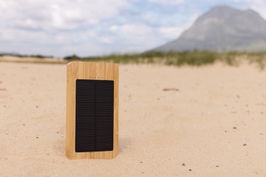 Logo trade promotional products picture of: Sunwick 10.000 mAh Bamboo solar powerbank