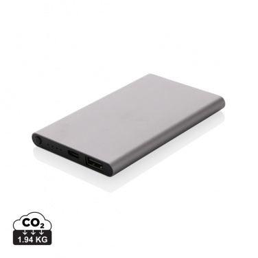 Logo trade promotional item photo of: RCS recycled plastic/aluminum 4000 mah powerbank with type C