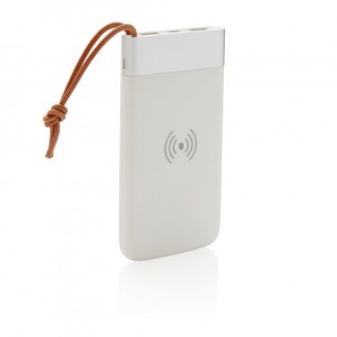 Logo trade promotional gifts picture of: Aria 8.000 mAh 5W wireless charging powerbank