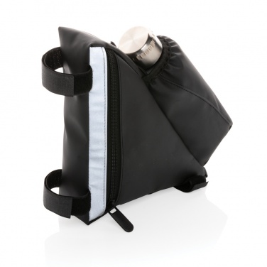 Logo trade advertising products image of: PU high visibility bike frame bag with bottle holder