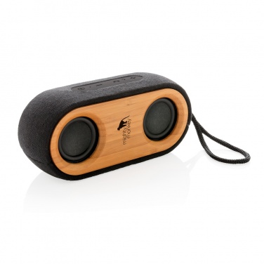Logo trade promotional products image of: Bamboo X double speaker