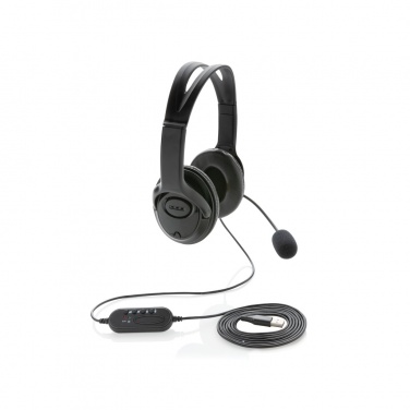 Logo trade corporate gift photo of: Over ear wired work headset