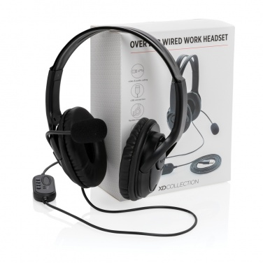 Logo trade corporate gift photo of: Over ear wired work headset