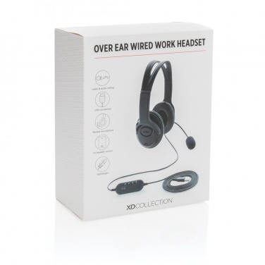Logotrade corporate gift image of: Over ear wired work headset