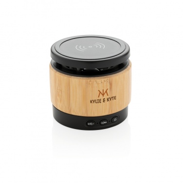 Logotrade corporate gifts photo of: Bamboo wireless charger speaker