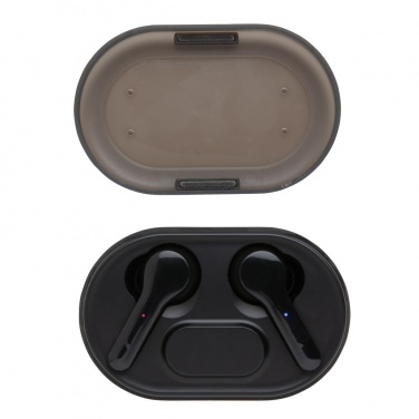 Logo trade promotional giveaways picture of: Light up logo TWS earbuds in charging case