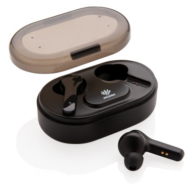 Logo trade advertising product photo of: Light up logo TWS earbuds in charging case