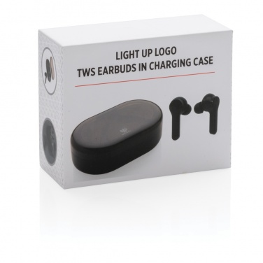 Logotrade advertising product picture of: Light up logo TWS earbuds in charging case