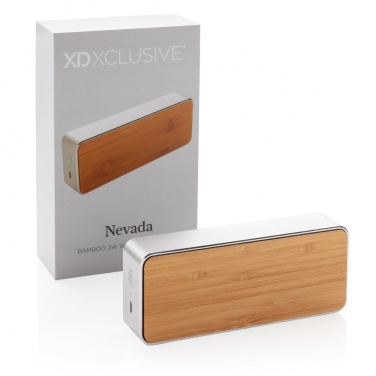 Logo trade promotional giveaway photo of: Nevada Bamboo 3W wireless speaker