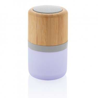 Logo trade promotional gifts picture of: Bamboo colour changing 3W speaker light