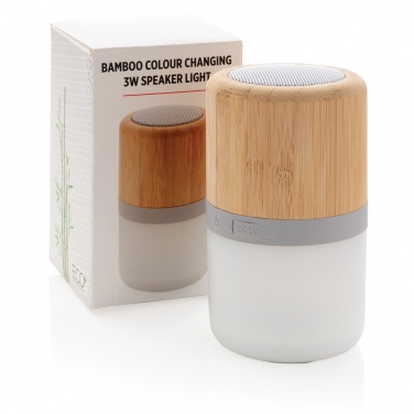Logotrade corporate gifts photo of: Bamboo colour changing 3W speaker light
