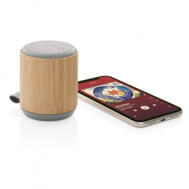 Logotrade promotional merchandise image of: Bamboo and fabric 3W wireless speaker