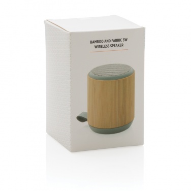 Logotrade promotional products photo of: Bamboo and fabric 3W wireless speaker