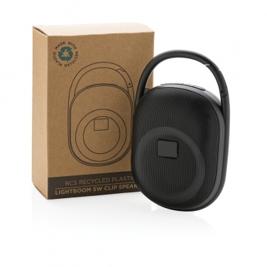 Logo trade promotional merchandise photo of: RCS recycled plastic Lightboom 5W Clip speaker
