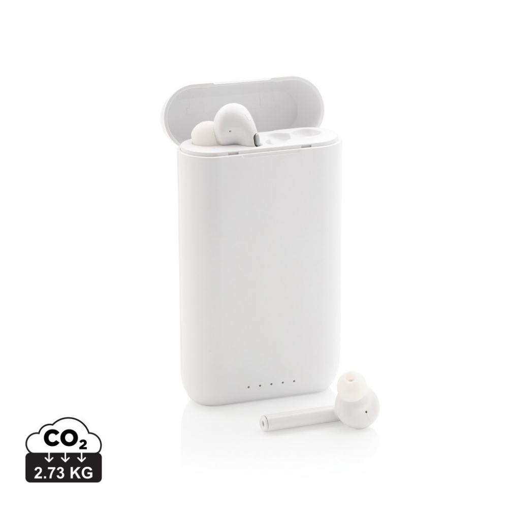 Logo trade promotional item photo of: Liberty TWS earbuds with 5.000 mAh powerbank