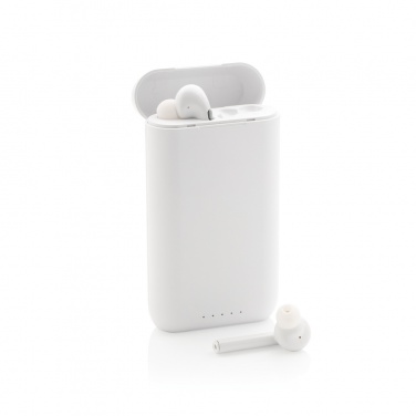 Logo trade promotional giveaway photo of: Liberty TWS earbuds with 5.000 mAh powerbank